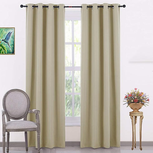 Italian Silk Blackout Curtain Solid Pack of 2 Piece